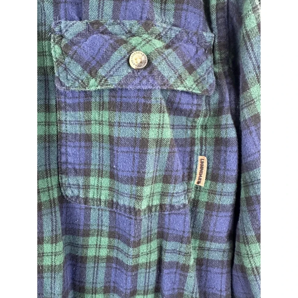 Legendary White Tails The Original Buck Camp Shirt LARGE Plaid‎ Corduroy cuffs